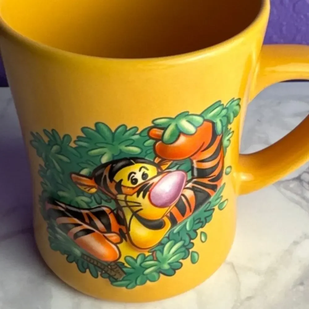 Vintage Disney Store Tigger Mug 3D Raised Ceramic Coffee Cup Winnie the Pooh
